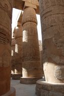 ancient carved columns in Luxor