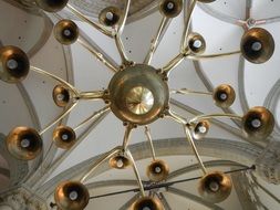 golden chandelier in the church
