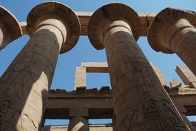 carved columns in Karnak