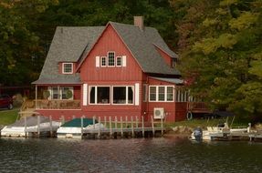 wooden country house near the lake