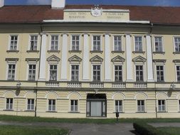 beautiful facade of Beethoven hotel in teplice