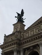 sculpture near the theater in Lviv