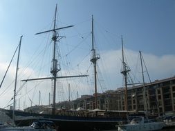 Sailing ship in the port of Marseille