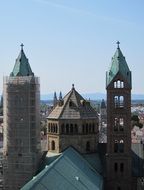 a top view of the cathedral in Speyer