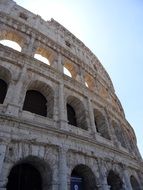 the historic facade of the Colosseum in Rome