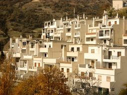 white building among the mountains