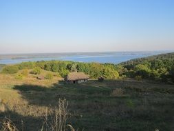 old house on the bank of the Dnieper