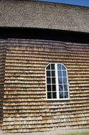 wood shingles facade of Perlane church