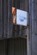 sign on the old building