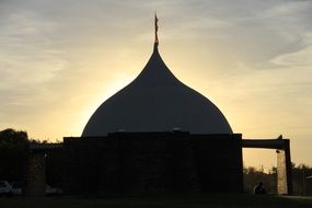 Architecture at the calm sunset