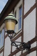 antique lamp of timber framed house