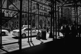 Black and white photo of New York street