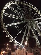 ferris wheel in night lighting, france, paris