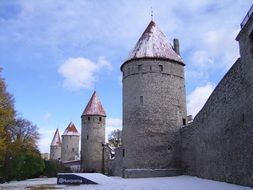 landscape of old city wall with towers