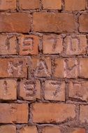 inscription on the brick wall