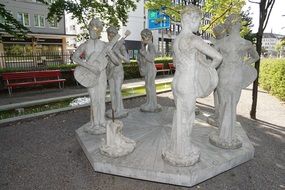 white sculptures of musicians in Zurich