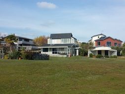 quiet cozy manor with white houses