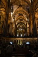 arches of the Gothic church in Spain