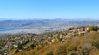 city in europe among green trees