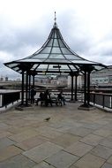 transparent gazebo on the waterfront in London