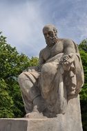 Monument in the largest park in Warsaw