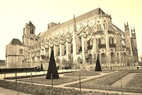 square in front of the cathedral in bourges