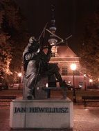 johannes hevelius monument night view with lights
