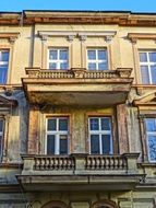 facade with two balconies in Bydgoszcz