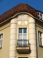 facade of a house with balconies in Bydgoszcz