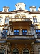 gable balcony in the exterior of the building