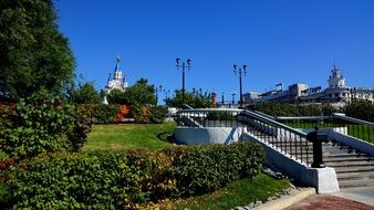 staircase in urban park in Khabarovsk