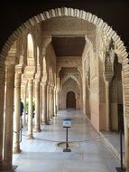 long passage in an architectural complex in andalusia