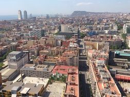 panorama of urban buildings in Barcelona