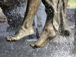 fountain statue feet in Bydgoszcz