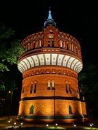 water tower bydgoszcz building night view