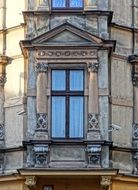 Window on the facade of a historic building