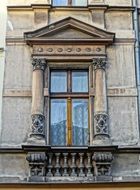 bydgoszsc sienkiewicza street building pediment relief pilasters window
