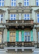 facade balcony of the old building