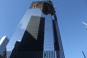 detail of contemporary office building, usa, new york