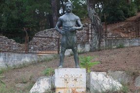 bronze sculpture of man