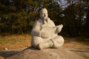stone monument in city park