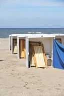 beach sea white wooden sea houses