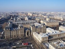 aerial view of the buildings in paris city