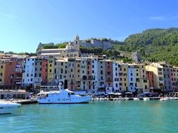boats, sea, houses, greenery in Porto Venere