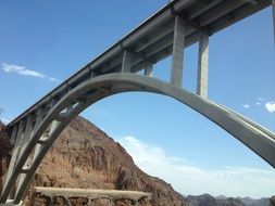 architecture of the famous bridge in the background of the mountains