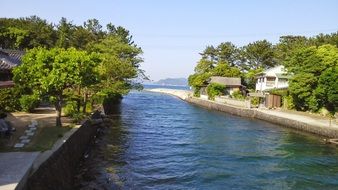 japan sea bank in Hagi town