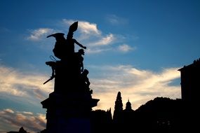 silhouette of the rome statue