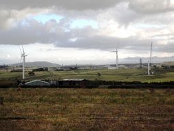 Wind turbines on the farm
