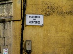 mercedes road sign in barcelona