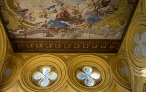 painted ceiling of a luxury building on Lake Garda